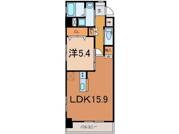 桑原下 徒歩5分 5階の物件間取画像